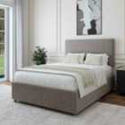 Bedmaster Slate Linen No Drawer Divan Base And Valencia Headboard Double