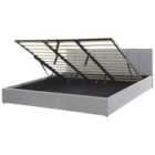 Beliani Ottoman Bed Fabric Dreux 180 X 200 Cm Eu Super King Light Grey