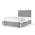 Bedmaster Silver Plush Velvet 2 Drawer Divan Base And Milan Headboard Double