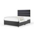 Bedmaster Graphite Plush Velvet No Drawer Divan Base And Milan Headboard King Size