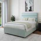 Bedmaster Duckegg Linen No Drawer Divan Base And Milan Headboard Small Double