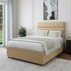 Bedmaster Cream Linen No Drawer Divan Base And Milan Headboard Single