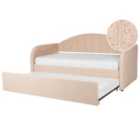 Beliani Trundle Bed Boucle Eyburie 90 X 200 Cm Eu Single Peach Pink