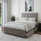 Bedmaster Slate Linen 4 Drawer Divan Base And Lona Headboard Super King