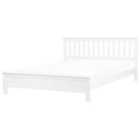 Beliani Bed Pine Wood Mayenne 180 X 200 Cm Eu Super King White