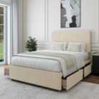 Bedmaster Cream Naples Velvet 4 Drawer Divan Base And Valencia Headboard Double
