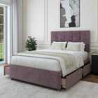 Bedmaster Mauve Naples Velvet 4 Drawer Divan Base And Pearl Headboard King Size
