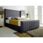 Eleganza Majestique Steel Plush Velvet Small Double Bed Frame