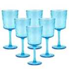 Set of 6 Bayside Lulworth Acrylic Wine Glass 360ml - Blue