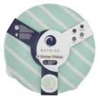 Set of 4 Bayside Thurlestone Dinner Plates - Striped Mint