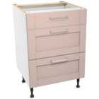 Wickes Ohio Dusky Pink Shaker Drawer Unit - 600mm