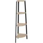 Tectake Corner Shelf Newbridge 4 Tiers - Light Brown