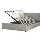 Beliani Ottoman Bed Faux Leather Rochefort 140 X 200 Cm Eu Double Taupe