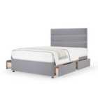 Bedmaster Silver Plush Velvet 4 Drawer Divan Base And Milan Headboard Double