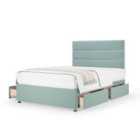 Bedmaster Duckegg Plush Velvet 4 Drawer Divan Base And Milan Headboard Super King