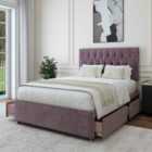 Bedmaster Mauve Naples Velvet 4 Drawer Divan Base And Lona Headboard Super King