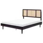 Beliani Bed Rattan Auray 160 X 200 Cm Eu King Size Black