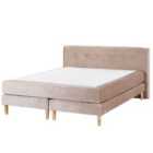 Beliani Divan Bed Velvet Marquise 160 X 200 Cm Eu King Size Beige