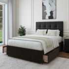 Bedmaster Charcoal Linen 2 Drawer Divan Base And Pearl Headboard King Size