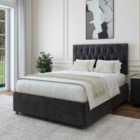 Bedmaster Black Naples Velvet No Drawer Divan Base And Lona Headboard King Size