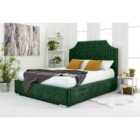 Eleganza Ascend Green Plush Velvet Single Bed Frame