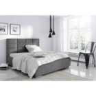Bulia Bed Super King Plush Velvet Grey