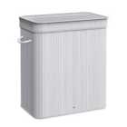 100L Laundry Hamper With Lid And Handles Grey
