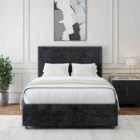 Bedmaster Black Naples Velvet No Drawer Divan Base And Valencia Headboard Super King