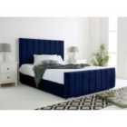Eleganza Coraline Blue Plush Velvet Single Bed Frame