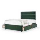 Bedmaster Emerald Green Plush Velvet 4 Drawer Divan Base And Milan Headboard Small Double