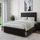 Bedmaster Charcoal Linen 4 Drawer Divan Base And Lona Headboard King Size
