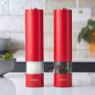 Cooks Professional Electric Salt and Pepper Mill Set Red