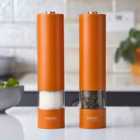Cooks Professional Electric Salt and Pepper Mill Set Orange
