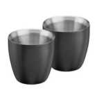 Cooks Professional Set of 2 Insulated Stainless Steel Espresso Coffee Cups?Black