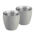Cooks Professional Set of 2 Insulated Stainless Steel Espresso Coffee Cups?Grey