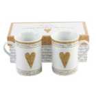 Beautifully Designed 50th Golden Anniversary Mug Set with Matching Gift Box