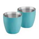 Cooks Professional Set of 2 Insulated Stainless Steel Espresso Coffee Cups?Teal