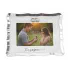 Modern Engagement Picture Frame in Silver Plating with Double Rings