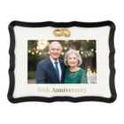 50th Anniversary Landscape 4x6 Frame with Gold Text and Gold Rings