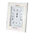 40th Anniversary Clock with Silver Plated Roses and Red Diamantes