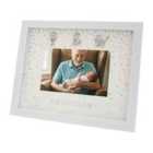Modern Grandson 4x6 White Picture Frame with Silver Foil Falling Dots