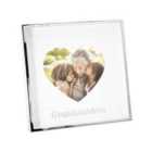 Grandchildren Heart Frame for 4x4 Picture in Nickel Plated with Silver Foil
