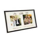 50th Anniversary and Wedding Day Picture Frame in Silver and Black with Icons