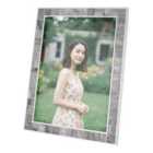 Beautiful Grey Mother of Pearl 5 x 7 Picture Frame with Nickel Trim