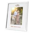 40th Anniversary Silver Plated 5x7 Picture Frame with Double Diamante Rings