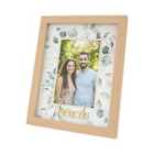 Modern Oak MDF Gold Friends Picture Frame with Green Floral Decoration
