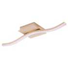 Contemporary Designer Single Wavy Strip LED Ceiling Light Fitting in Matte Gold