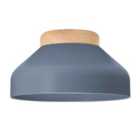 Contemporary Scandinavian Designed Semi Flush Ceiling Light in Charcoal Grey