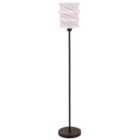 Modern Unique Matte Black Floor Lamp with Foldable White Geometric Shade