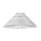 Modern Designer Transparent Ridged Glass Easy Fit Pendant Shade in Cone Shape